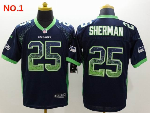 Men's Seattle Seahawks #25 Richard Sherman Jersey NO.1;